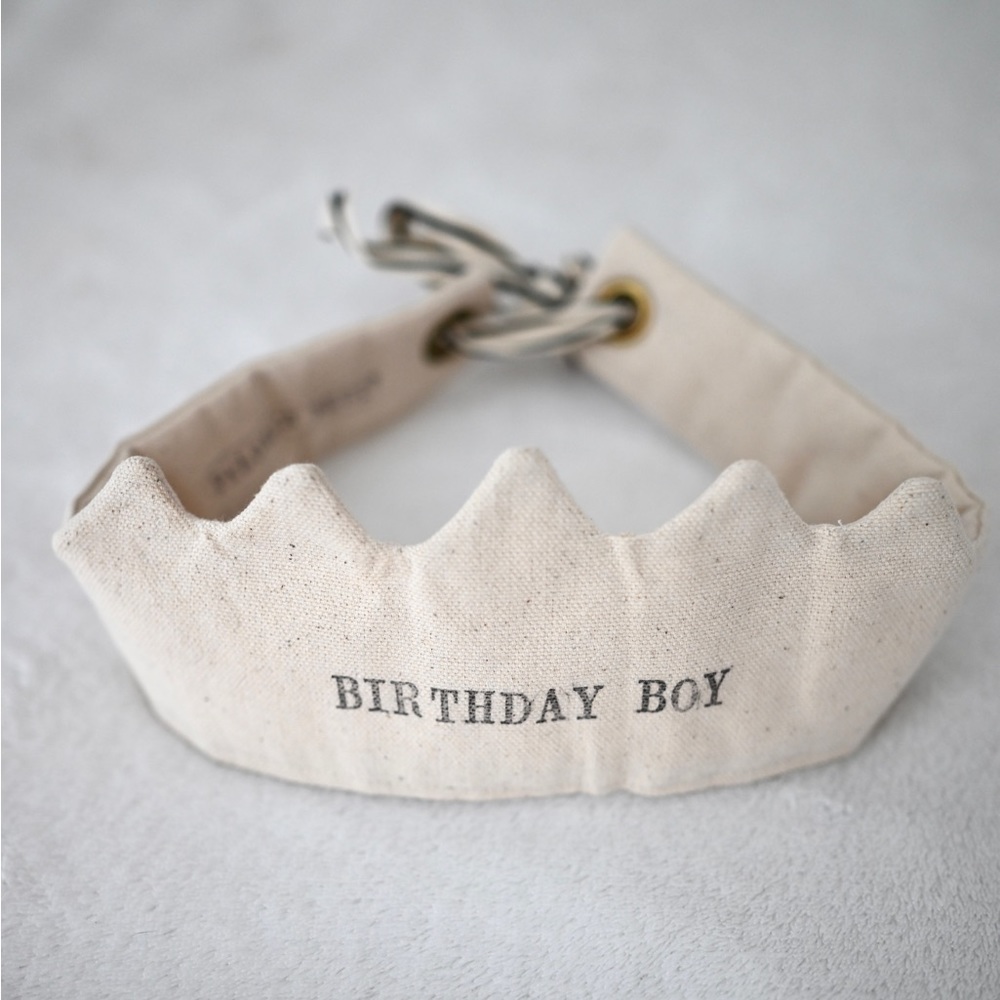 Soft Birthday Boy Crown with Tie